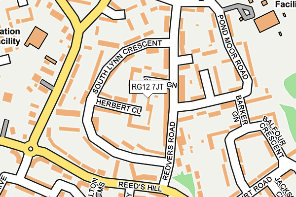 RG12 7JT map - OS OpenMap – Local (Ordnance Survey)