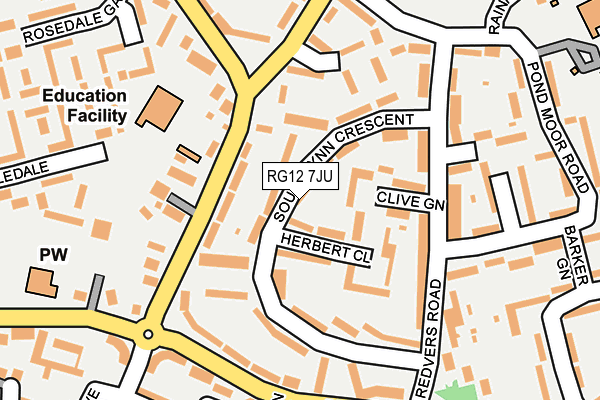 RG12 7JU map - OS OpenMap – Local (Ordnance Survey)