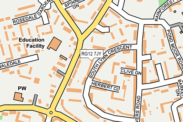 RG12 7JY map - OS OpenMap – Local (Ordnance Survey)