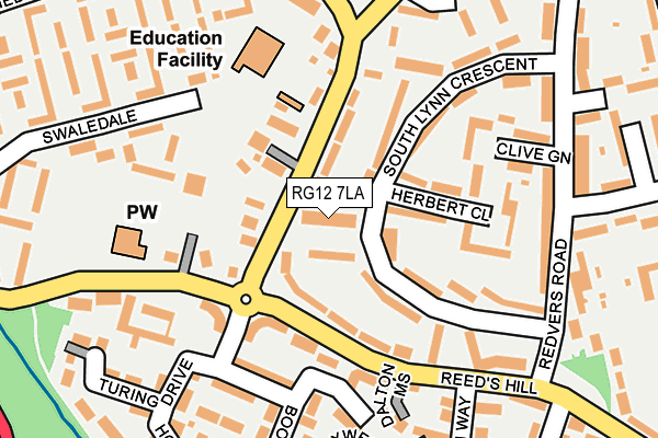 RG12 7LA map - OS OpenMap – Local (Ordnance Survey)