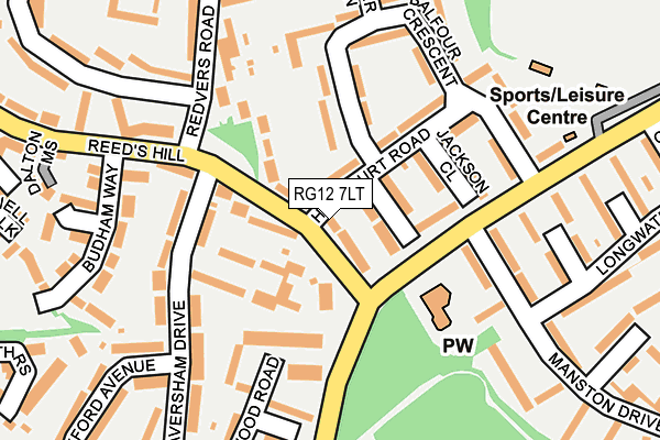 RG12 7LT map - OS OpenMap – Local (Ordnance Survey)