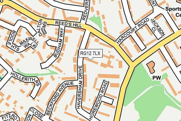 RG12 7LX map - OS OpenMap – Local (Ordnance Survey)