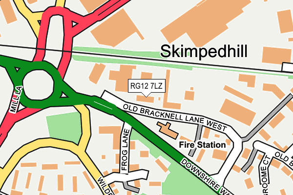 RG12 7LZ map - OS OpenMap – Local (Ordnance Survey)