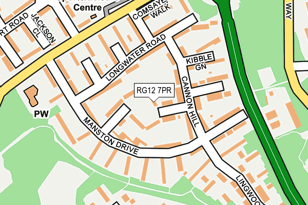 RG12 7PR map - OS OpenMap – Local (Ordnance Survey)