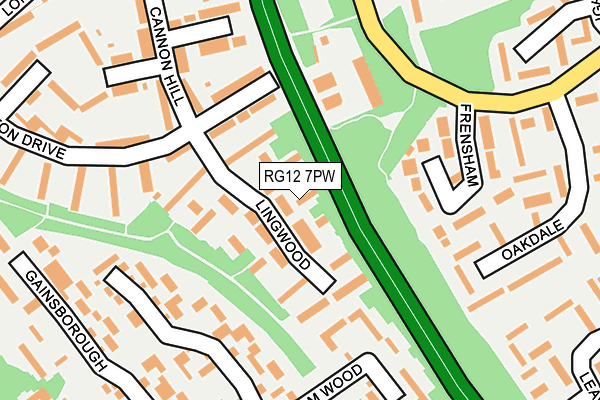 RG12 7PW map - OS OpenMap – Local (Ordnance Survey)