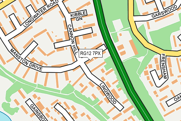 RG12 7PX map - OS OpenMap – Local (Ordnance Survey)