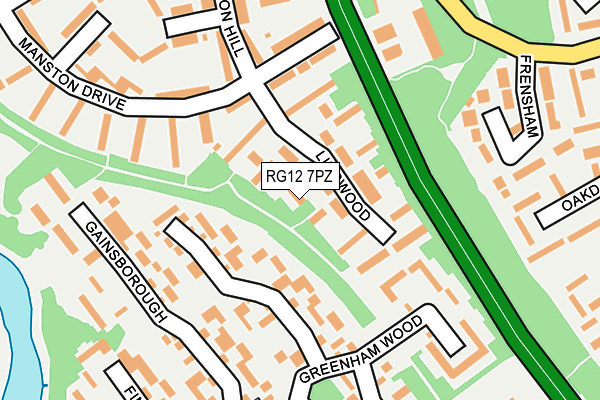 RG12 7PZ map - OS OpenMap – Local (Ordnance Survey)