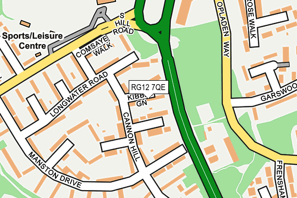 RG12 7QE map - OS OpenMap – Local (Ordnance Survey)
