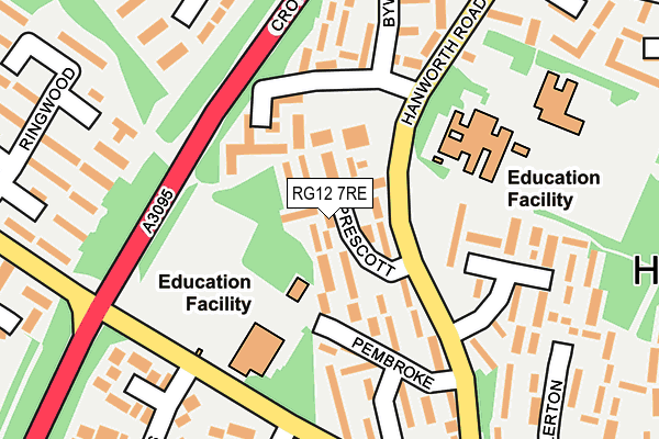 RG12 7RE map - OS OpenMap – Local (Ordnance Survey)