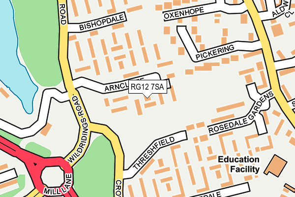 RG12 7SA map - OS OpenMap – Local (Ordnance Survey)