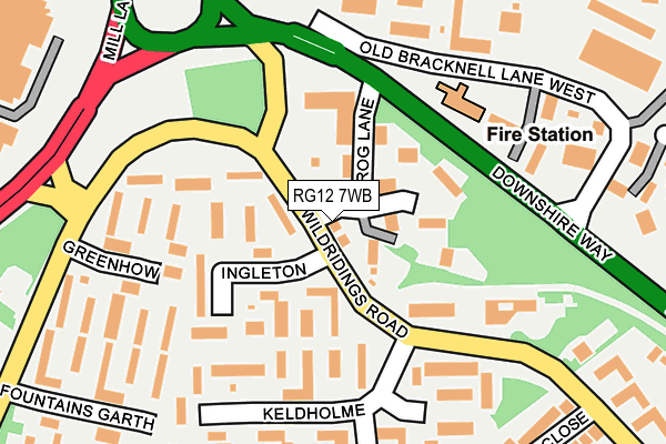 RG12 7WB map - OS OpenMap – Local (Ordnance Survey)