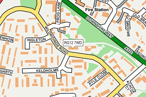 RG12 7WD map - OS OpenMap – Local (Ordnance Survey)