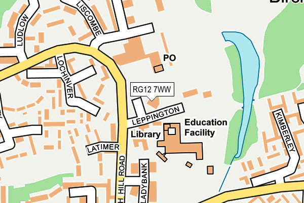 RG12 7WW map - OS OpenMap – Local (Ordnance Survey)