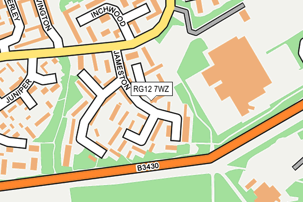 RG12 7WZ map - OS OpenMap – Local (Ordnance Survey)
