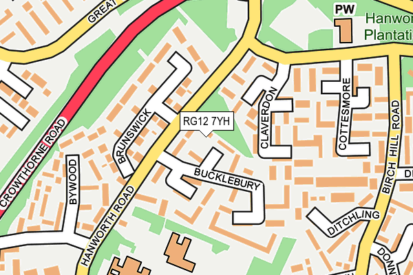 RG12 7YH map - OS OpenMap – Local (Ordnance Survey)