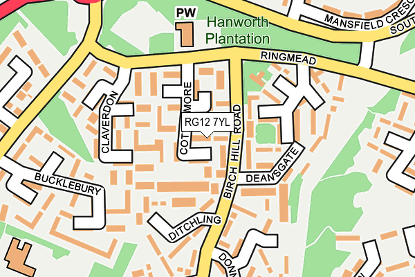 RG12 7YL map - OS OpenMap – Local (Ordnance Survey)