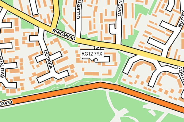 RG12 7YX map - OS OpenMap – Local (Ordnance Survey)
