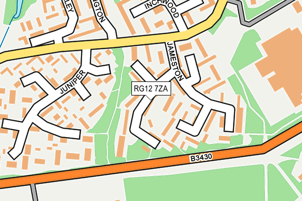 RG12 7ZA map - OS OpenMap – Local (Ordnance Survey)