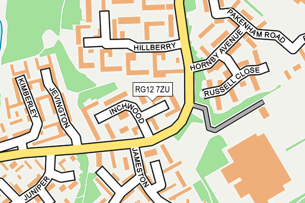 RG12 7ZU map - OS OpenMap – Local (Ordnance Survey)