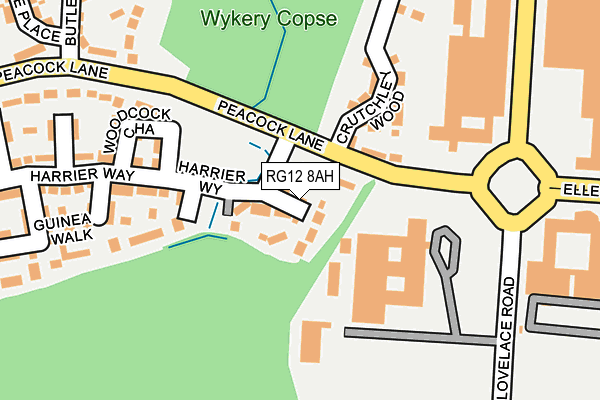 RG12 8AH map - OS OpenMap – Local (Ordnance Survey)