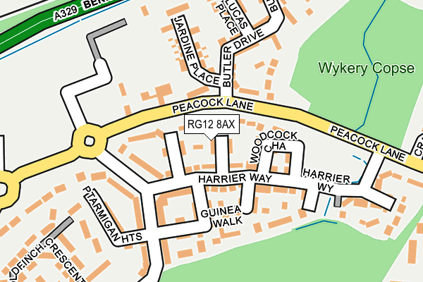 RG12 8AX map - OS OpenMap – Local (Ordnance Survey)
