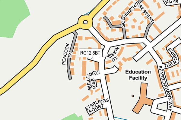 RG12 8BT map - OS OpenMap – Local (Ordnance Survey)