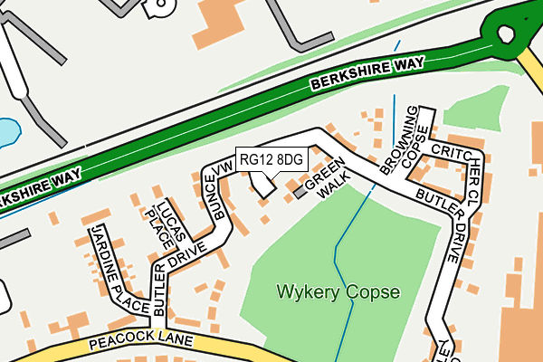 RG12 8DG map - OS OpenMap – Local (Ordnance Survey)