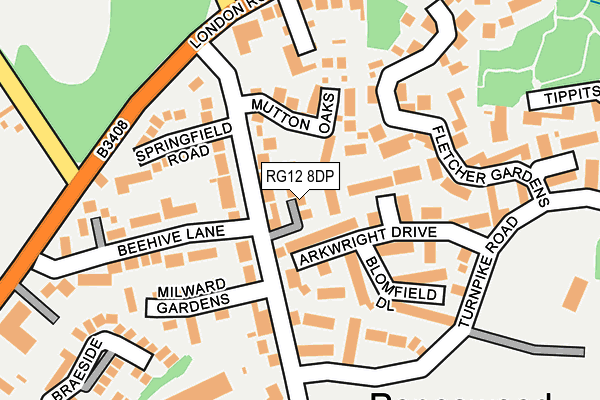 RG12 8DP map - OS OpenMap – Local (Ordnance Survey)