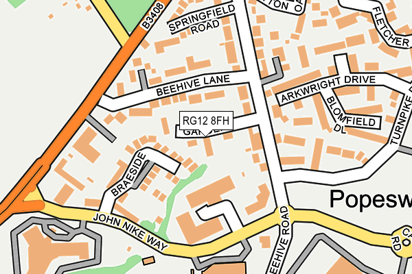RG12 8FH map - OS OpenMap – Local (Ordnance Survey)