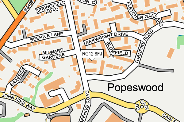 RG12 8FJ map - OS OpenMap – Local (Ordnance Survey)