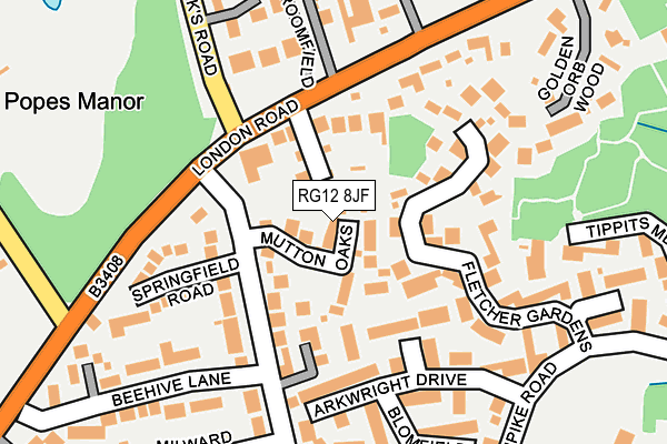 RG12 8JF map - OS OpenMap – Local (Ordnance Survey)