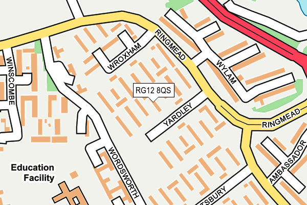 RG12 8QS map - OS OpenMap – Local (Ordnance Survey)