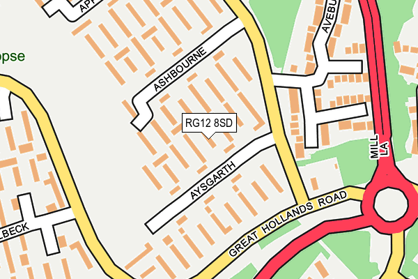 RG12 8SD map - OS OpenMap – Local (Ordnance Survey)