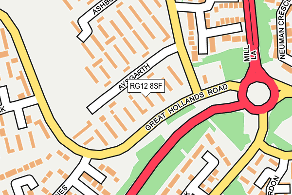 RG12 8SF map - OS OpenMap – Local (Ordnance Survey)