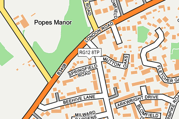 RG12 8TP map - OS OpenMap – Local (Ordnance Survey)