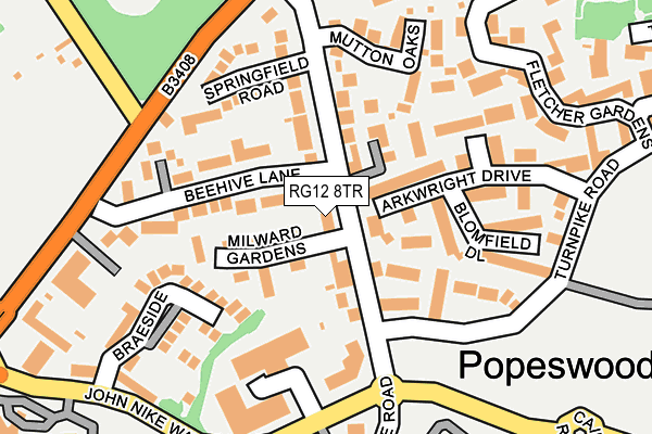 RG12 8TR map - OS OpenMap – Local (Ordnance Survey)