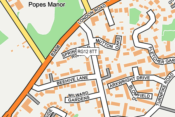 RG12 8TT map - OS OpenMap – Local (Ordnance Survey)