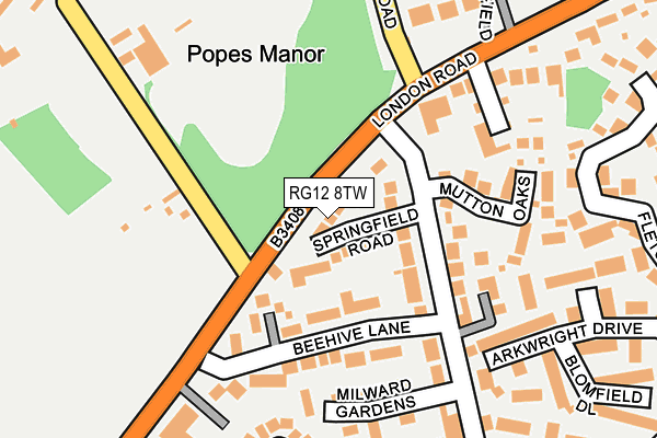 RG12 8TW map - OS OpenMap – Local (Ordnance Survey)