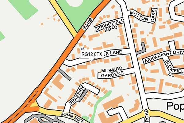 RG12 8TX map - OS OpenMap – Local (Ordnance Survey)