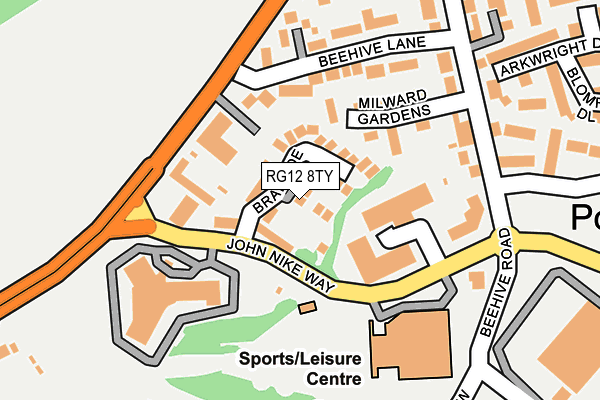 RG12 8TY map - OS OpenMap – Local (Ordnance Survey)