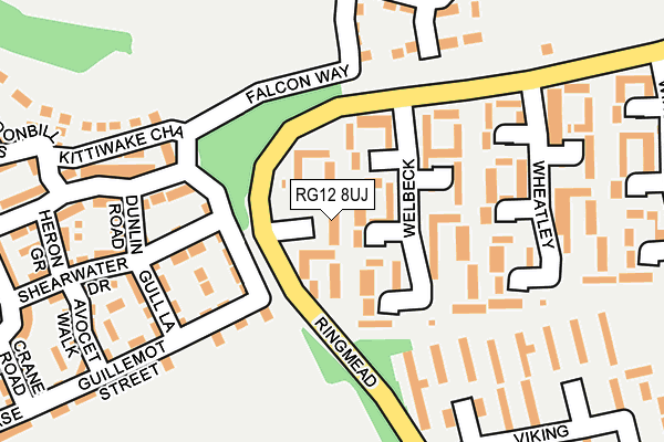 RG12 8UJ map - OS OpenMap – Local (Ordnance Survey)