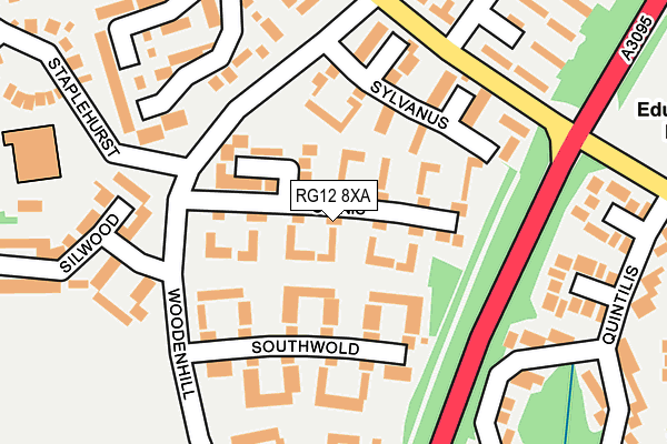 RG12 8XA map - OS OpenMap – Local (Ordnance Survey)