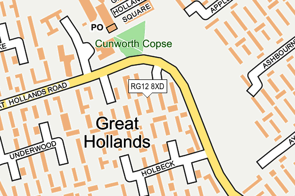 RG12 8XD map - OS OpenMap – Local (Ordnance Survey)