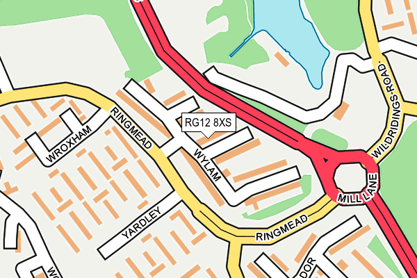 RG12 8XS map - OS OpenMap – Local (Ordnance Survey)