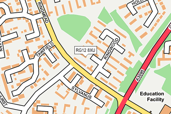 RG12 8XU map - OS OpenMap – Local (Ordnance Survey)