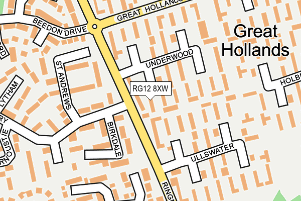 RG12 8XW map - OS OpenMap – Local (Ordnance Survey)