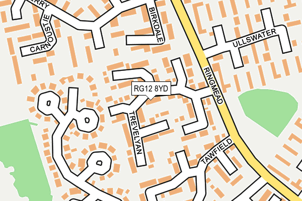 RG12 8YD map - OS OpenMap – Local (Ordnance Survey)