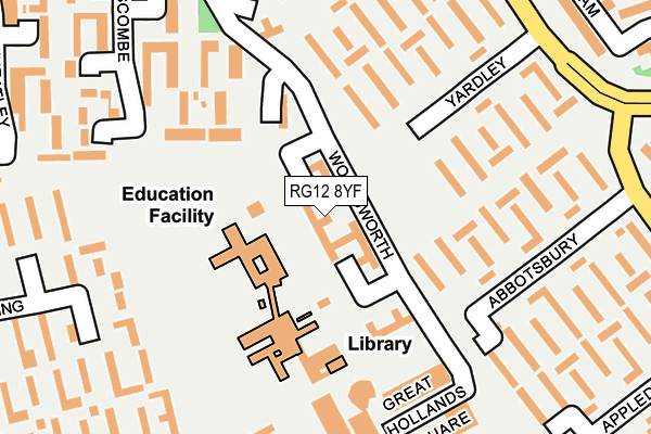 RG12 8YF map - OS OpenMap – Local (Ordnance Survey)