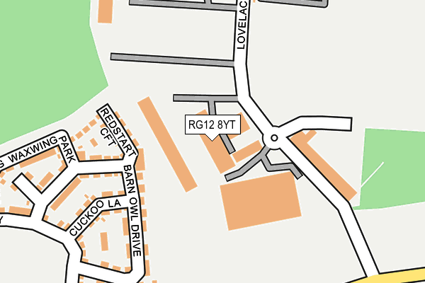 RG12 8YT map - OS OpenMap – Local (Ordnance Survey)