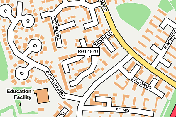 RG12 8YU map - OS OpenMap – Local (Ordnance Survey)